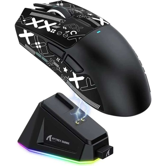 Rato Gamer Attack Shark X11 - Sem Fio e RGB