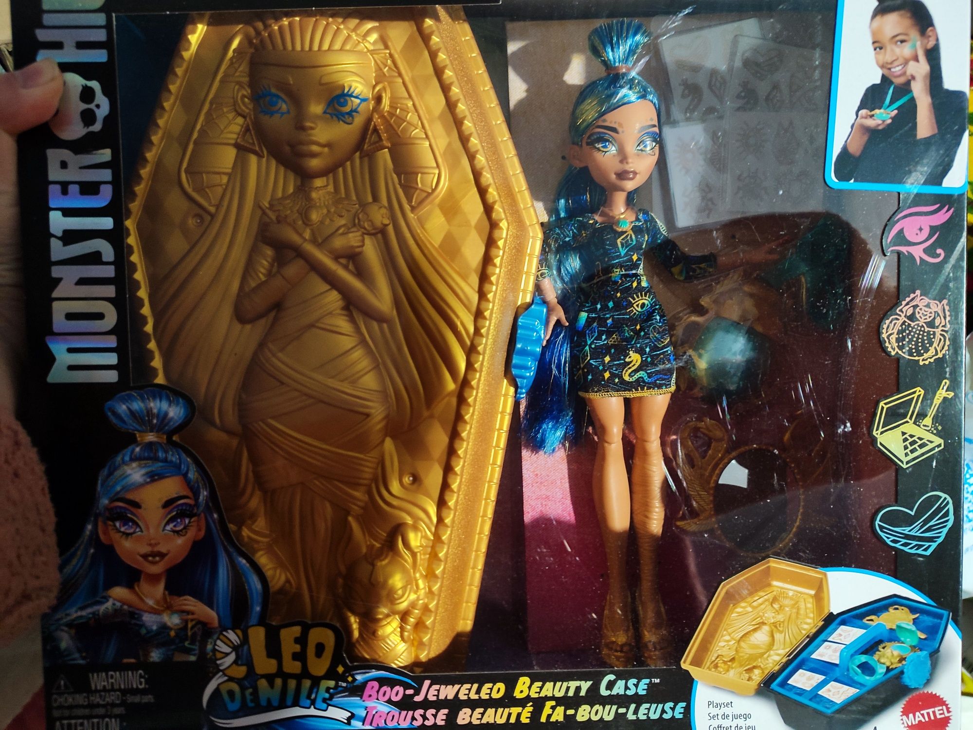 Лялька Монстер Хай Клео де Ніл Золотий б'юті кейс Monster High Doll