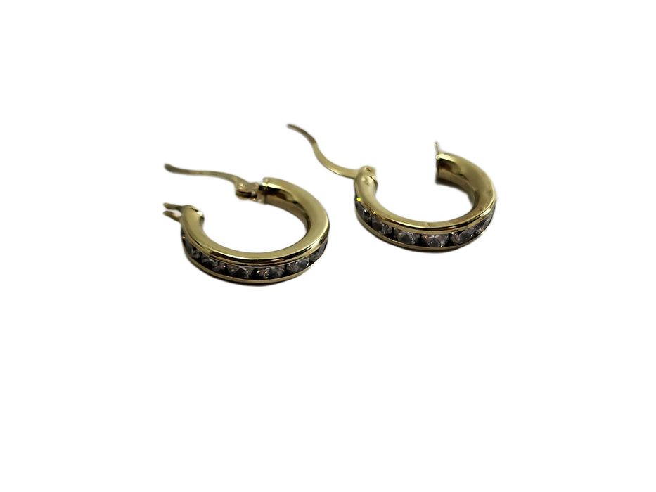 Eleganckie złote kolczyki kółka 375 na zatrzask