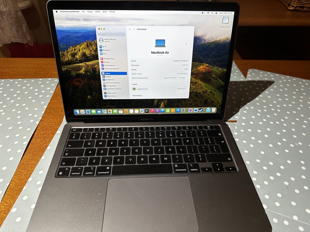 Laptop Apple Macbook Air 13,3” Retina M1 8GB RAM 256GB SSD