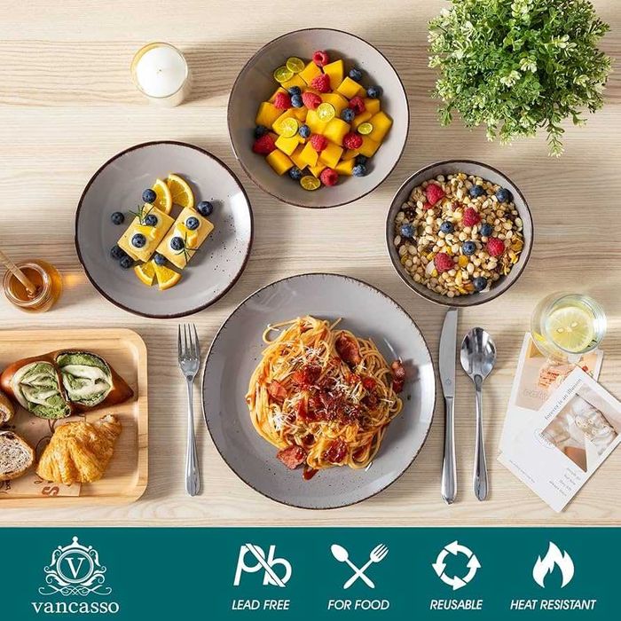 Zestaw obiadowy Vancasso Navia, 24 elementy, kamionka, dla 6 osób,