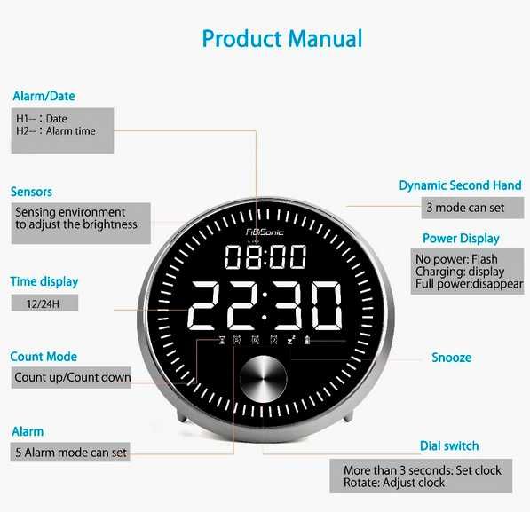 zegar/budzik FiBiSonic LED Dynamic Alarm Clock