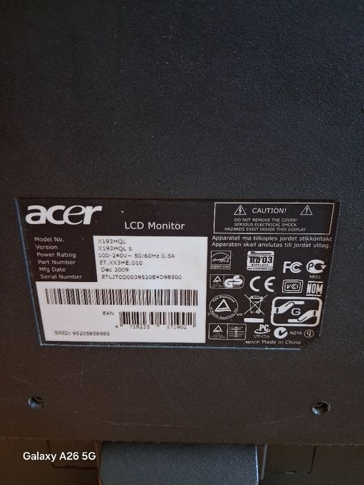 Monitor acer 19 cali
