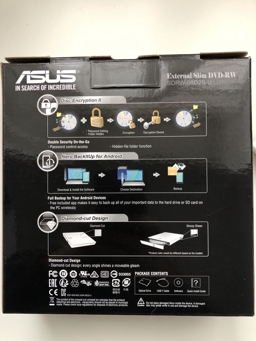 Gravador de DVD 8x ASUS branco