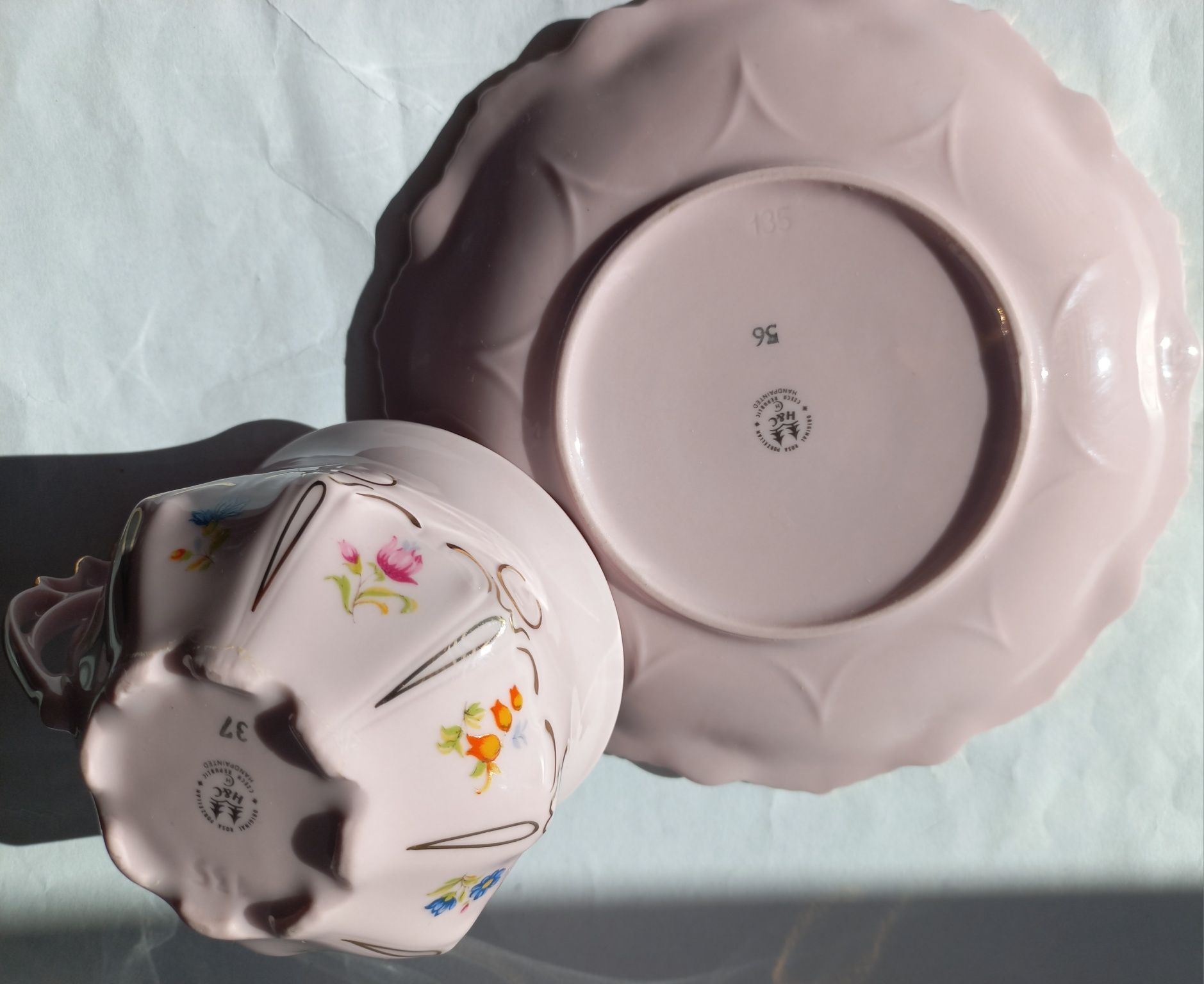 Filiżanka różowa porcelana Chodov