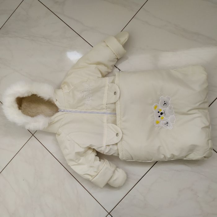 Зимний детский комбинезон 3 в 1 + шапка (размер 36-38)