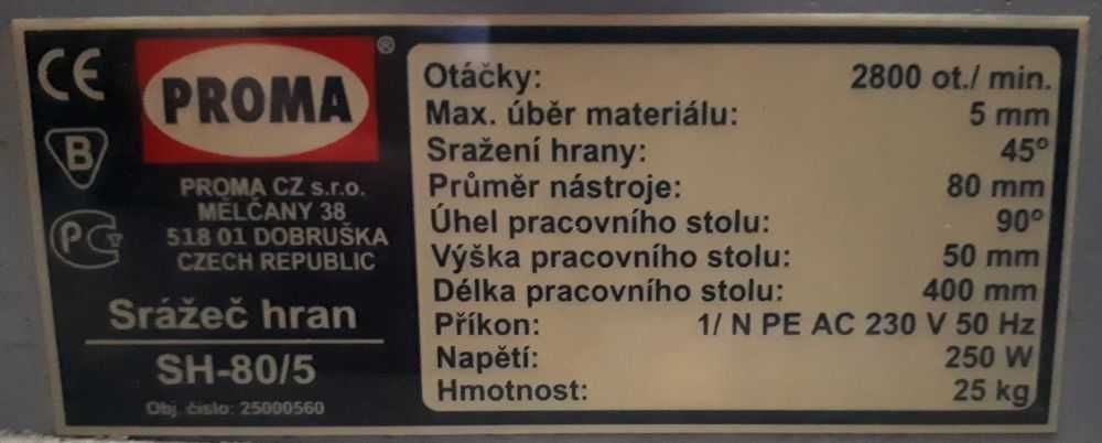 PROMA SH-80/5 фрезерный станок устройство обрезки угла снятия фасок