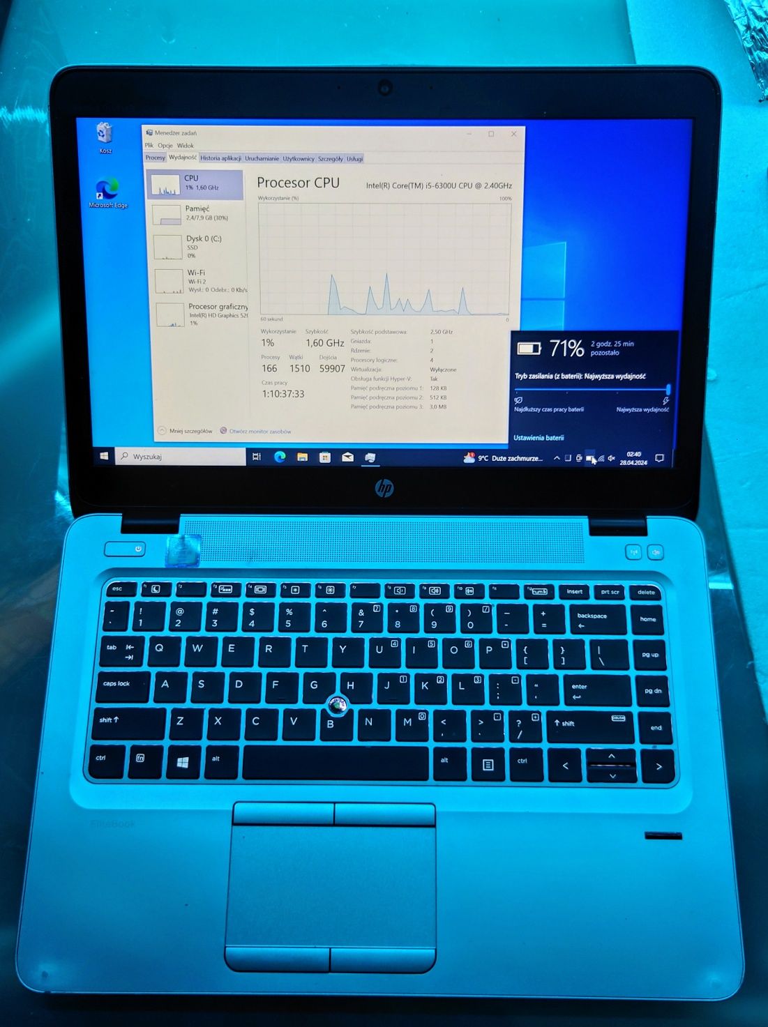 Laptop HP G3 i5 6300u 8gb 128ssd podświetlana klawiatura