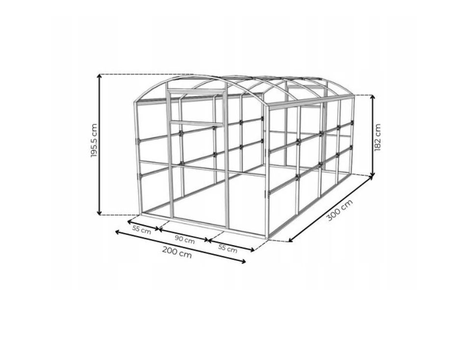 Szklarnia Tunel 2x3 2x5 2x7m z poliwęglanu 4/6 mm Profil 40x20mm NIKE