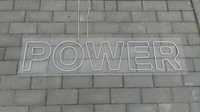 Napis szyld "Power" led na plexy 12v wym.113 x 28