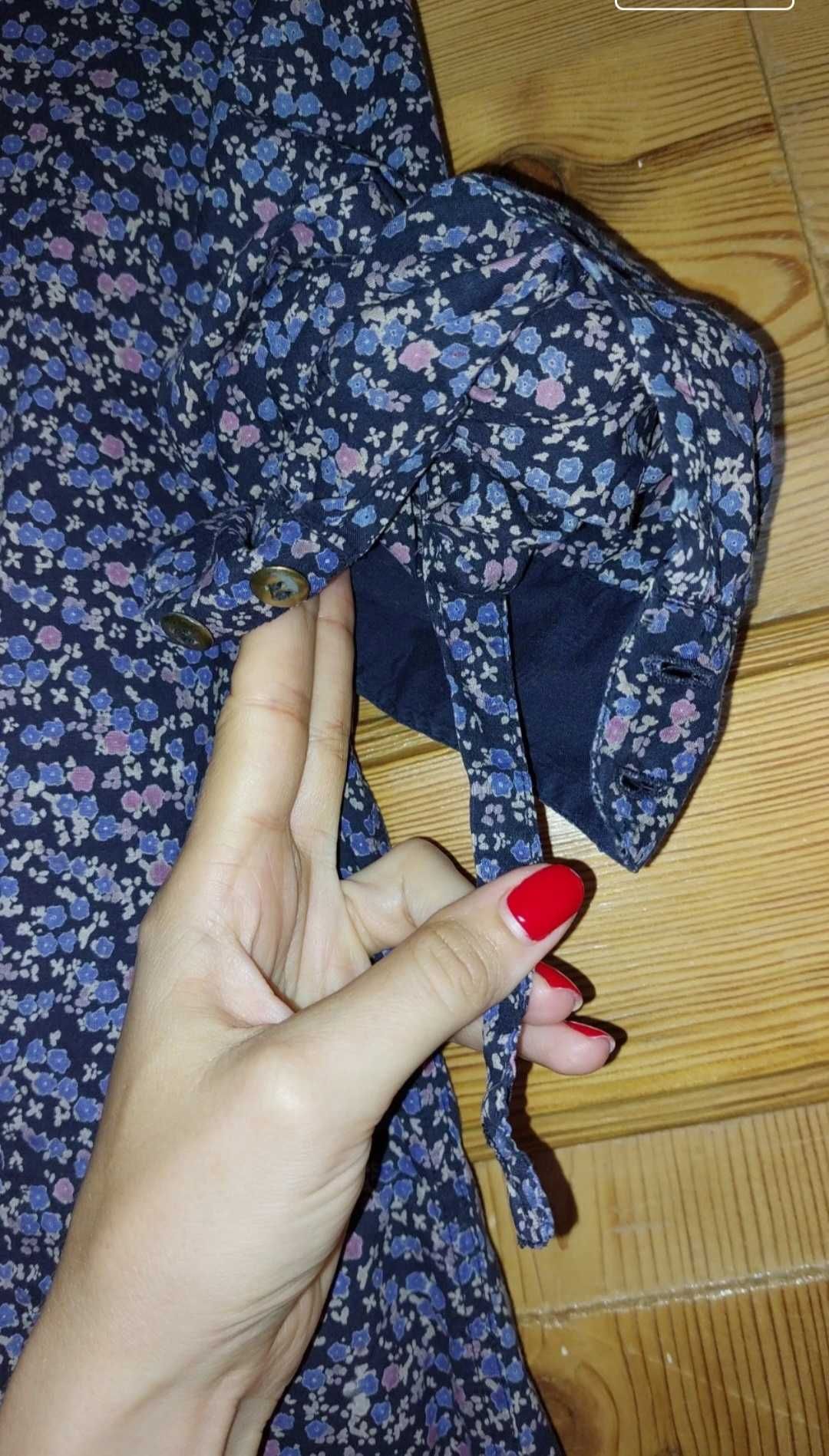 Hause Koszula damska, granatowo-fioletowa w kwiaty, rozmiar M