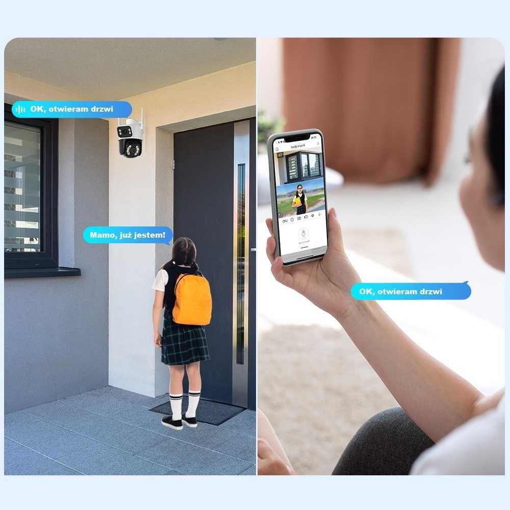 Kamera Podwójna Obrotowa Zewnętrzna IP Wifi 6Mpx