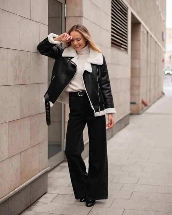 Дублянка авіатор з білим хутром hestovrviio