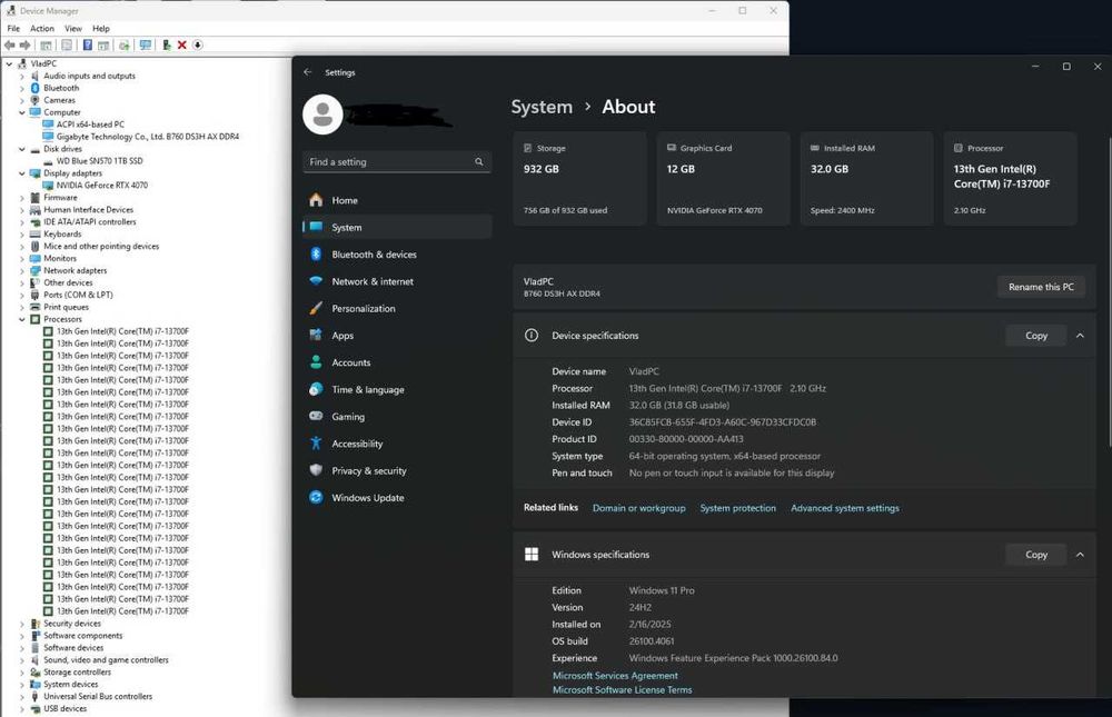 Komputer GeForce RTX 4070, intel G4M3R ELITE i7-13700KF 32GB 1tb SSD