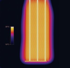 Grzejnik podtynkowy 3THERMO siatkowy zasilany malą ilością wody