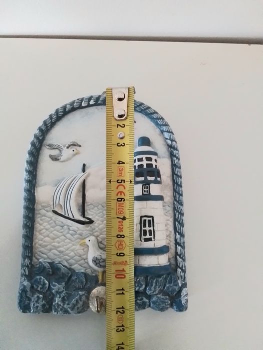 Chaveiro azul e branco