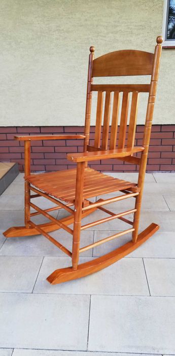 Fotel bujany drewniany krzesło wypoczynek relaks prezent