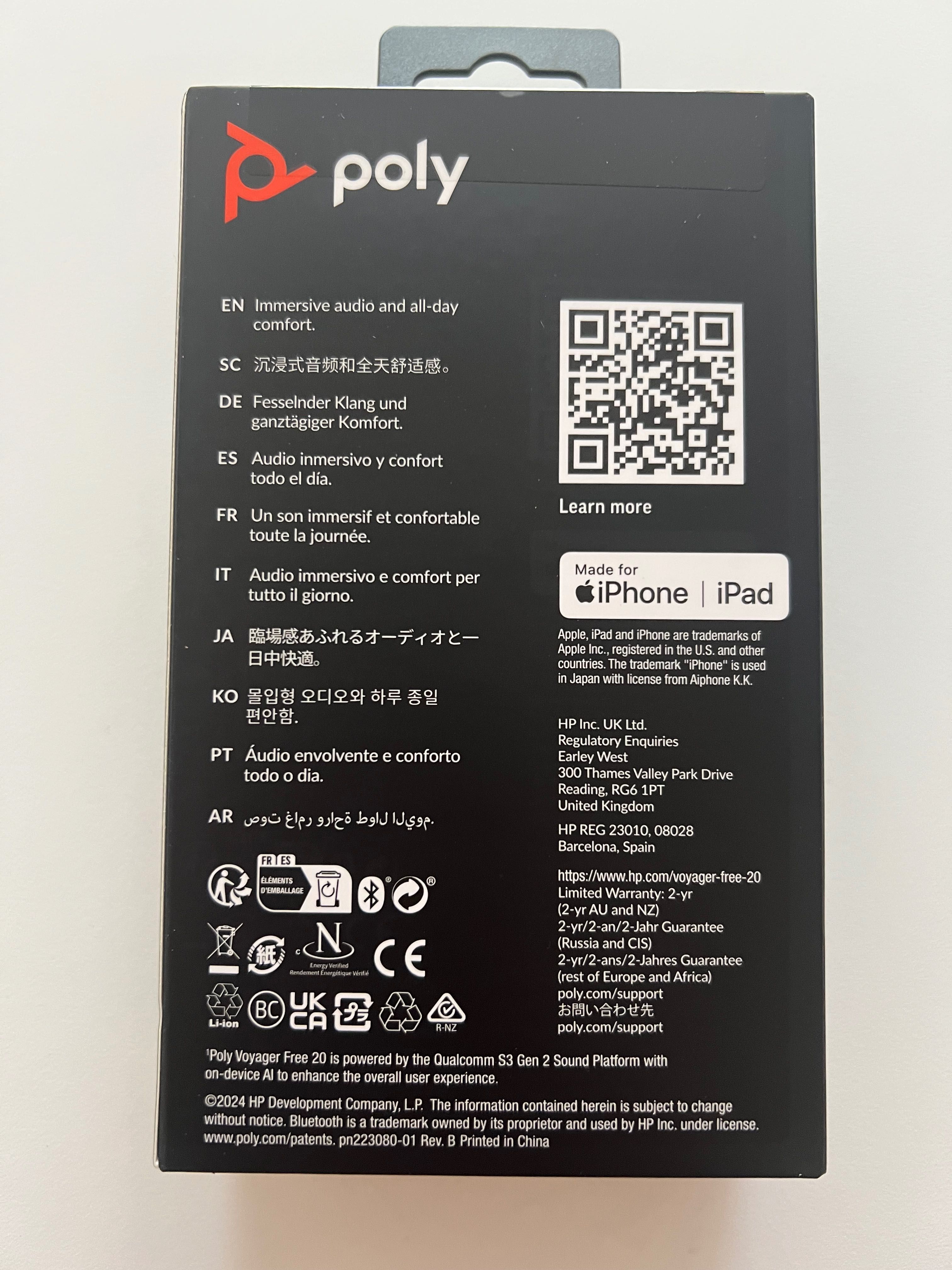 Auriculares Poly Voyager Free 20