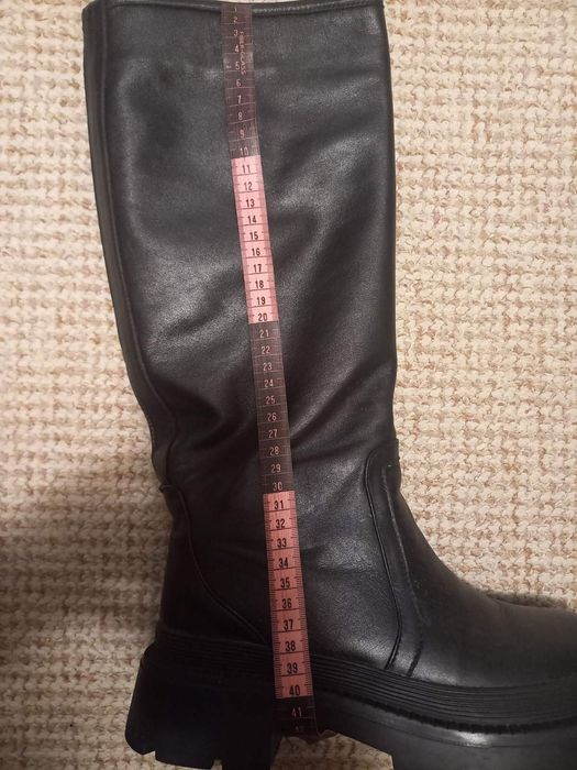 Зимові жіночі кожані чоботи європєйка  39розміру