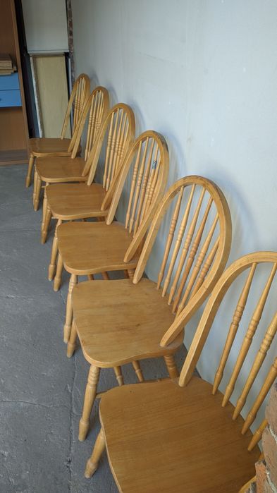 Krzesła z drewna kauczukowego 6 szt.