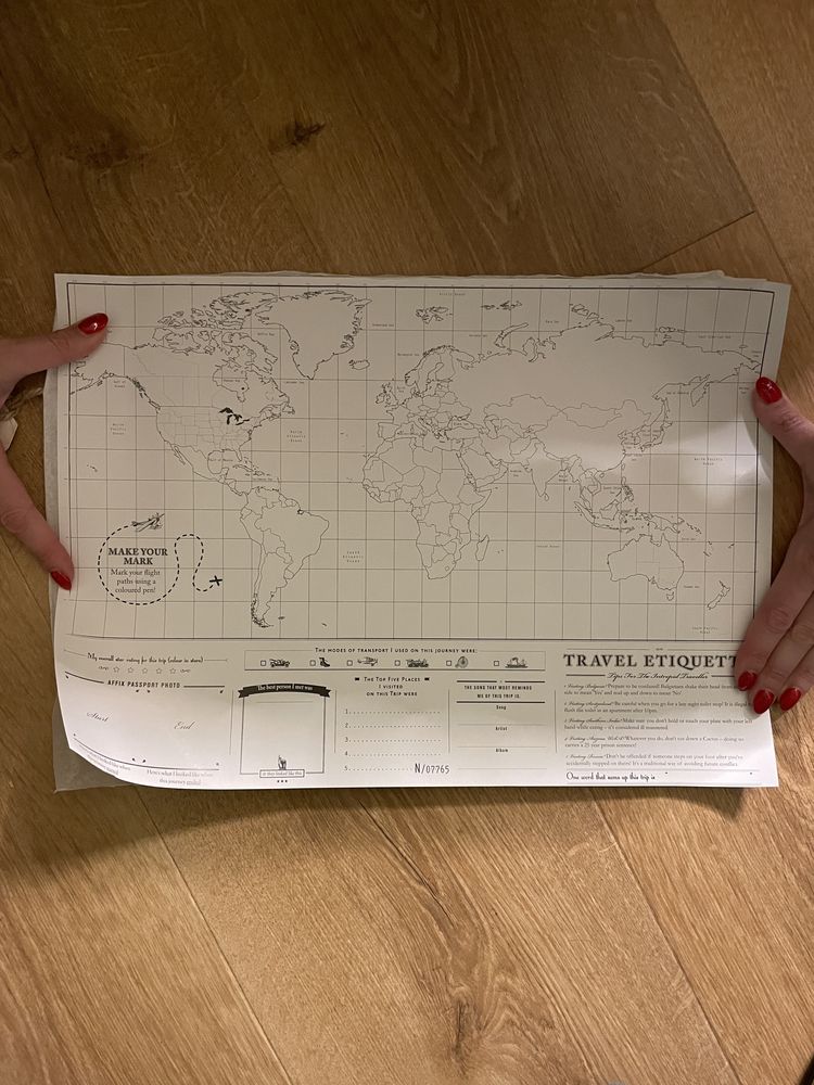 Mapa świata do wydrapywania