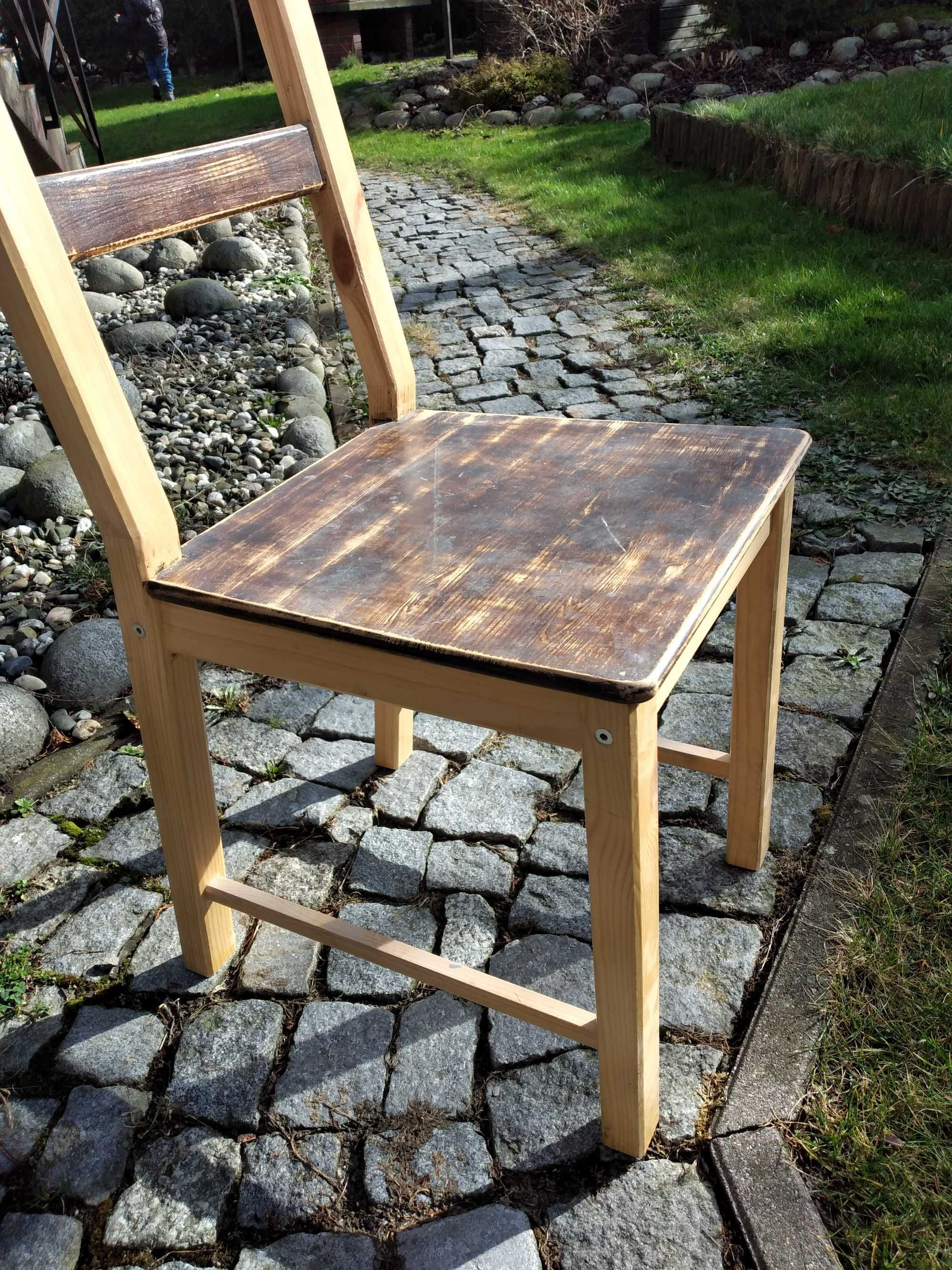 Stabilne wygodne krzesło do pomalowania lite drewno IKEA