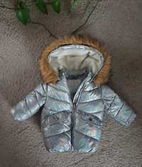 Dziecięca kurtka pikowana holograficzna srebrna reserved