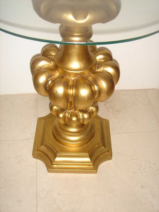 Stary stolik , kwietnik drewniany złocony