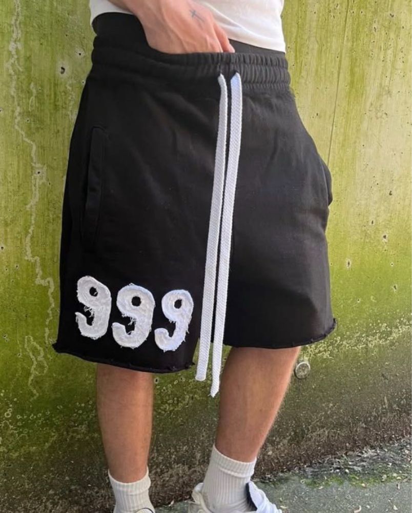 Шорти 999 yessirskiii чорні- сірі
