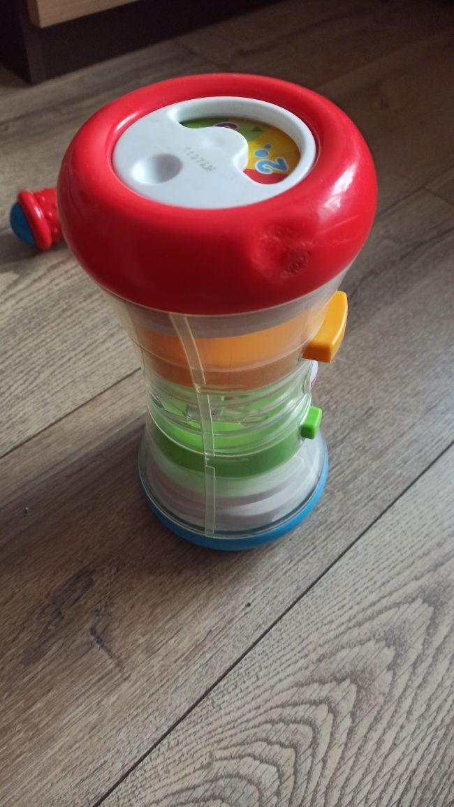 nauka raczkowania, chwytania Fisher price, wieża z kulkami, młotek