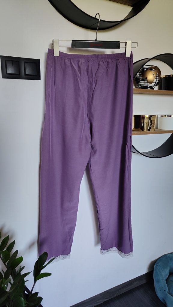 Piżama dwuczęściowa koronka komplet  fioletowa M