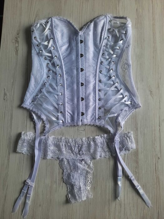 Белый свадебный корсет M L Adore me Victoria's secret утягивающий