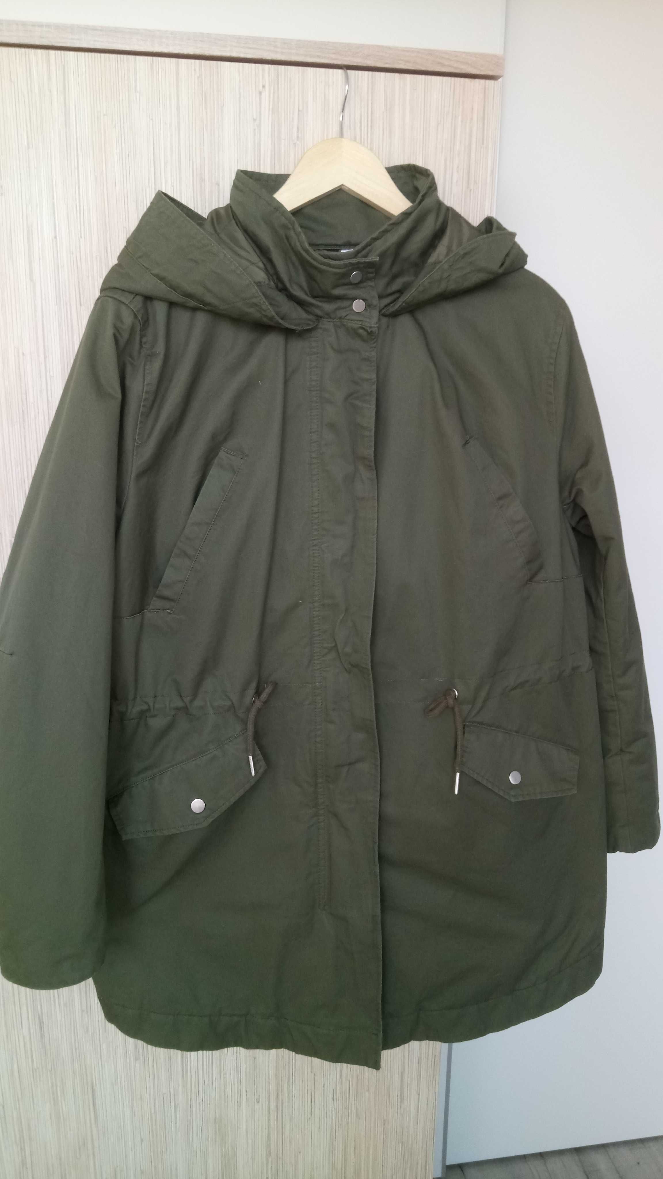 Nowa kurtka typu parka (H&M) z kapturem, w rozmiarze XL