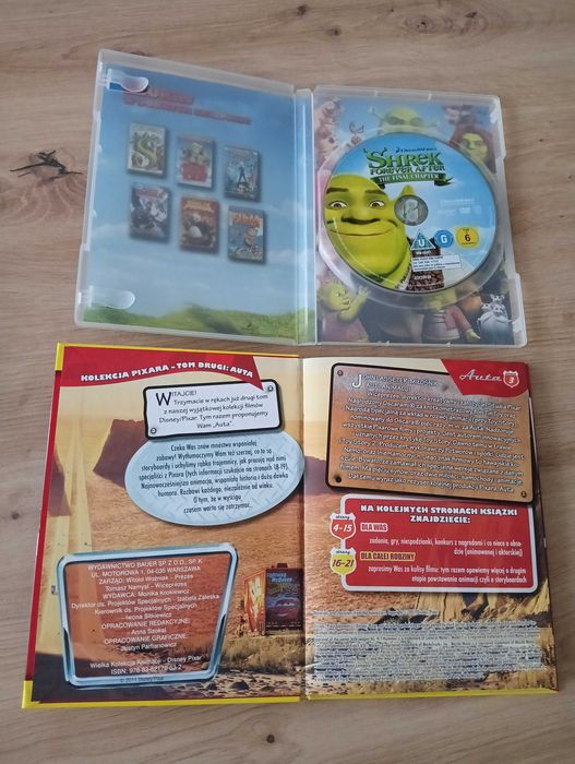 Zestaw 4 bajek DVD Shrek, Auta, Toy story,Tajemnica zielonego królestw