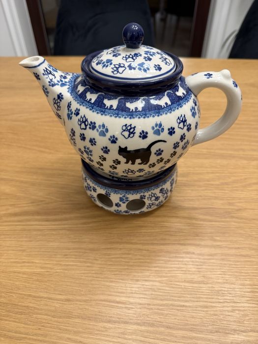 Dzbanek Bolesławiec z podgrzewaczem