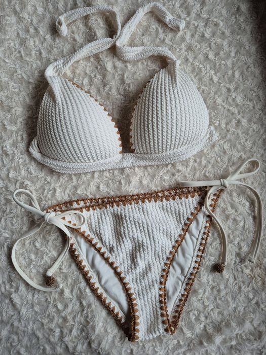 Strój kąpielowy Calzedonia M 80B/75C/70D bicolor 3d Coco white Vanilla