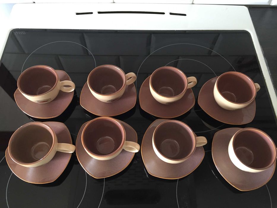 Nowy serwis kawowy do espresso ethos, ceramika, zestaw filiżanek