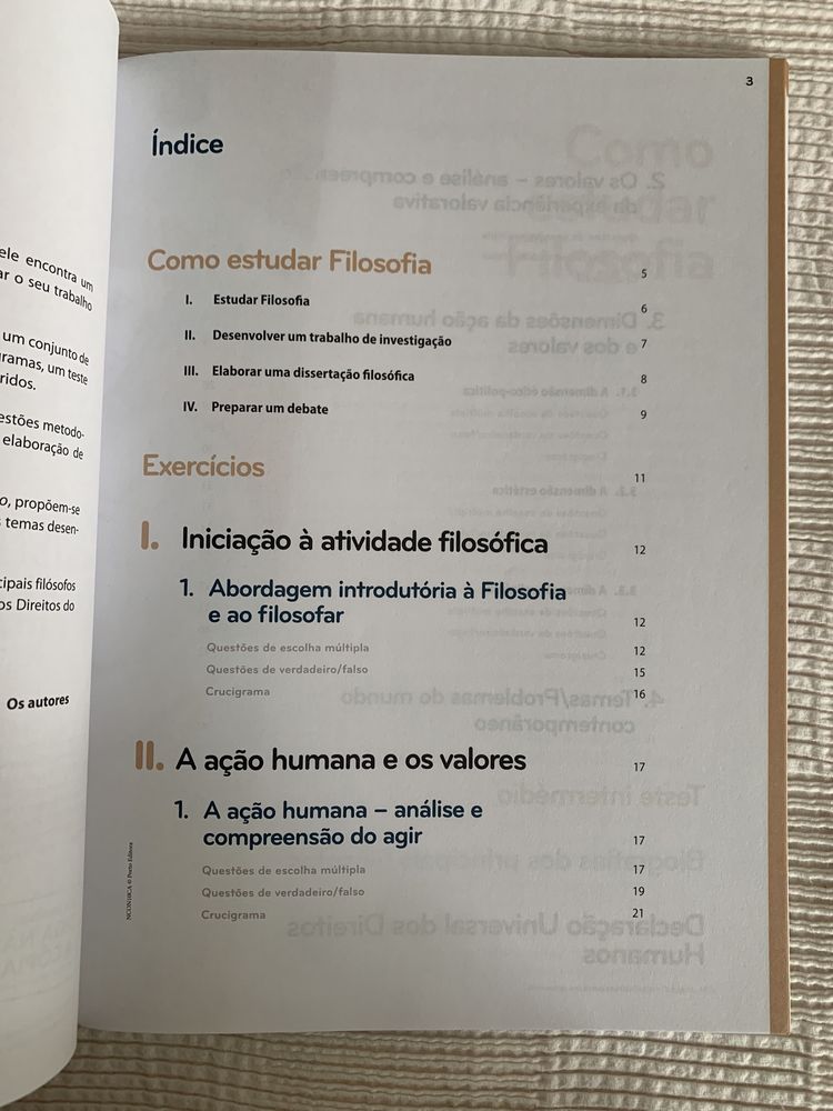 Caderno do aluno de atividades Filosofia 10° Ano Novos Contextos