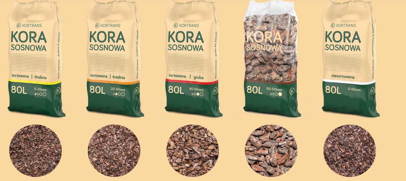 Kora sosnowa 80L Drobna | Średnia | Gruba