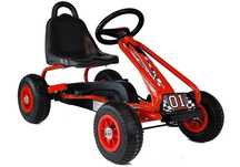 Pompowane koła Max 30KG  Gokart na Pedały G201 Czerwony