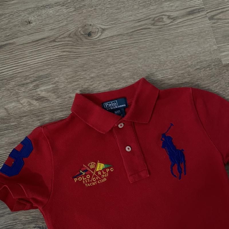 Красный поло футболка ralph lauren