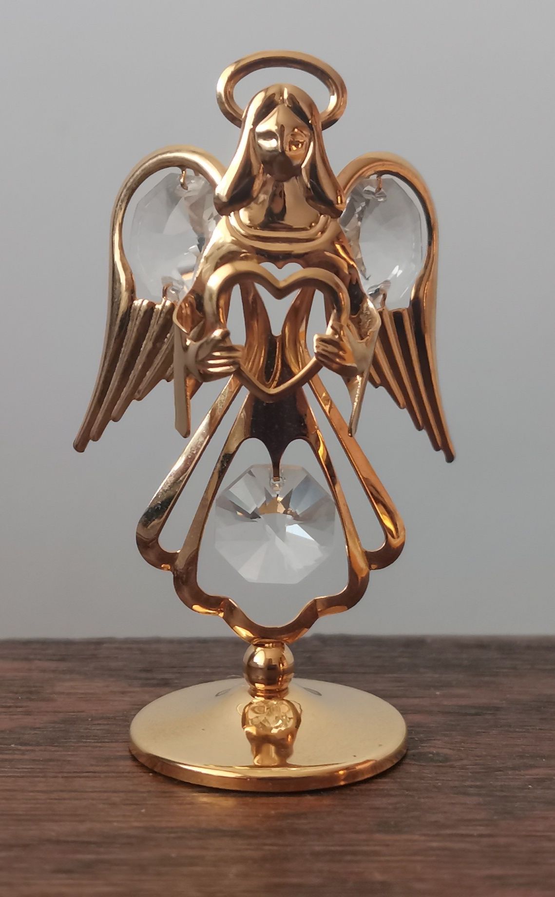 Figurka Aniołek z sercem Crystocraft Swarovski 3 kryształy