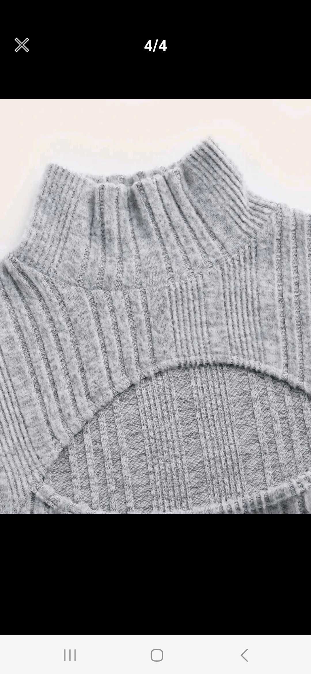 Nowa sukienka sweterkowa szara damska krótka dzianinowa 36 s