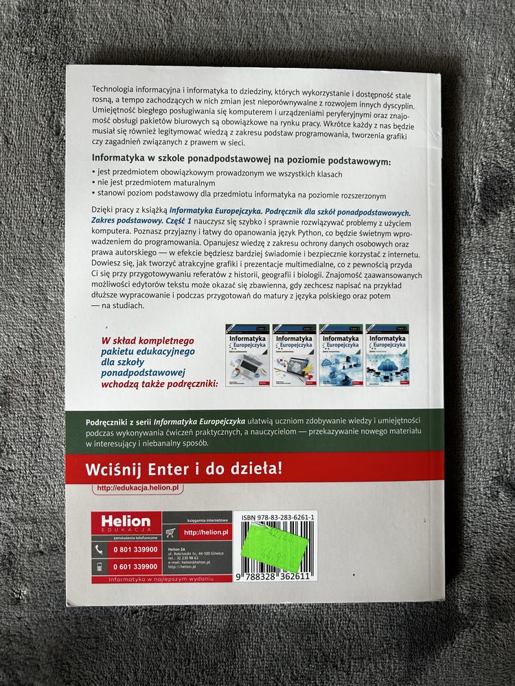 podręcznik Informatyka Europejczyka część 1 zakres podstawowy