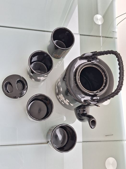 Conjunto chá Chinês bule e 4 copos loiça