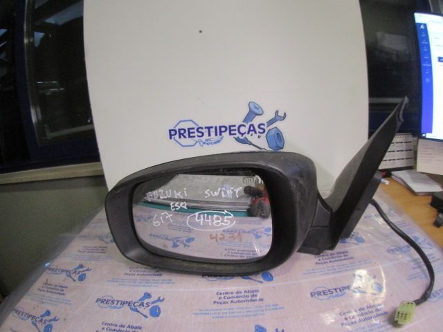 Espelho Esp4485 SUZUKI SWIFT 3 2005 1.3 90CV 3P PRETO ESQ ELETRICO 5 PINOS Vidro Danificado