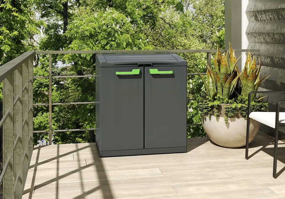 Szafka na odpady 330L kosz do segregacji śmieci ogrodowy zamykany