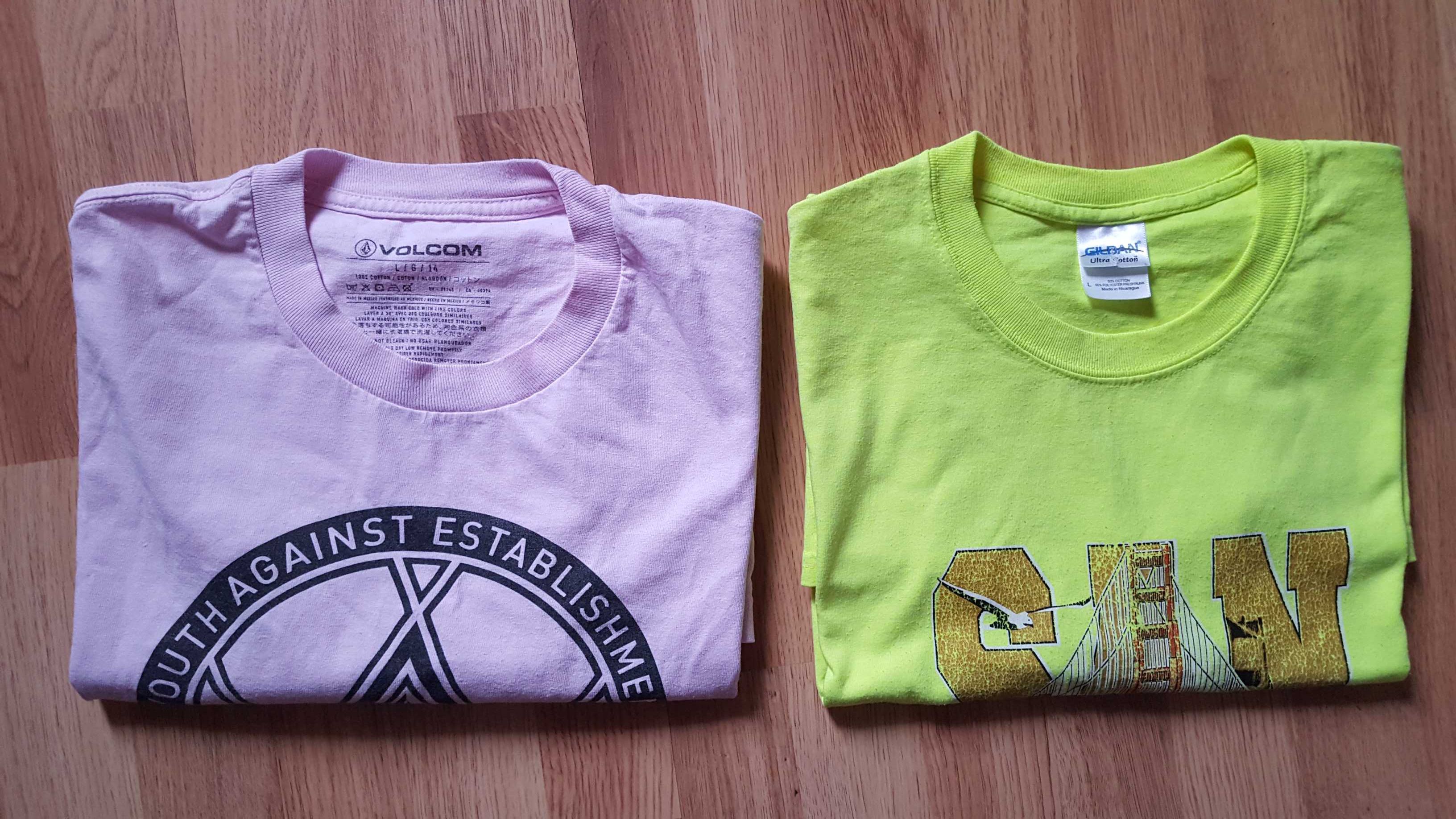 Kolorowe t-shirty neon, różowy, rozmiar L i XL - 2 szt. plus gratis