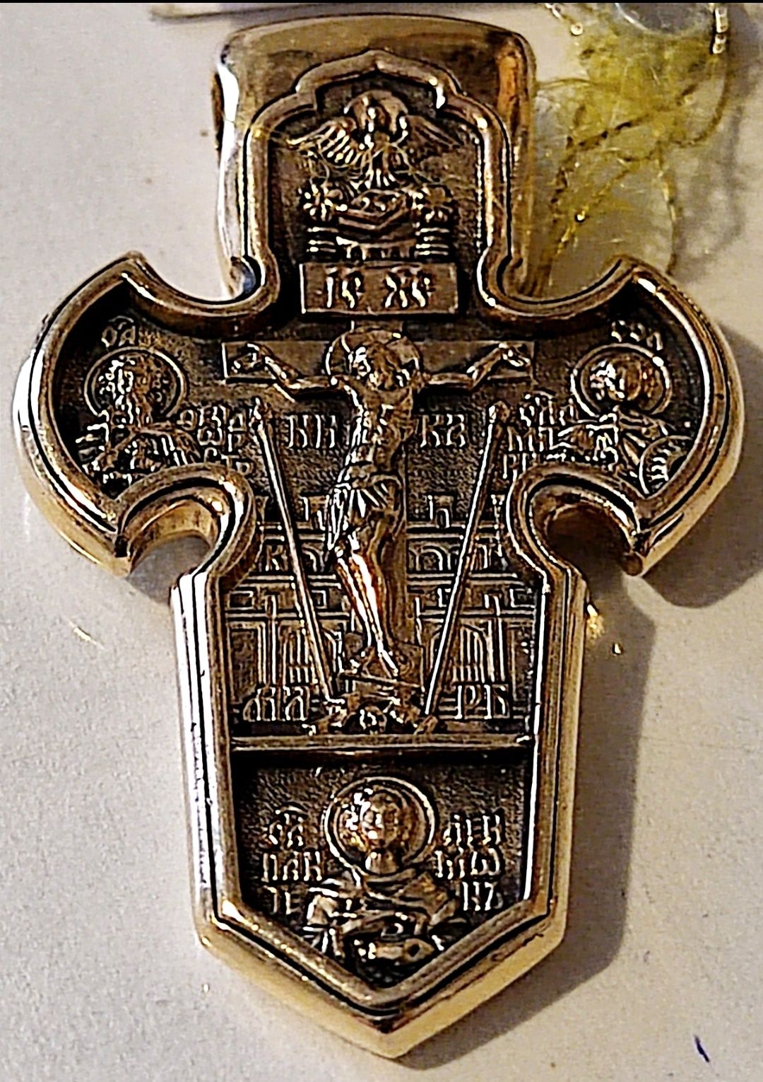 Золотой крест 585" ,,Распятие.Архангел Михаил", вес 15,19 г.