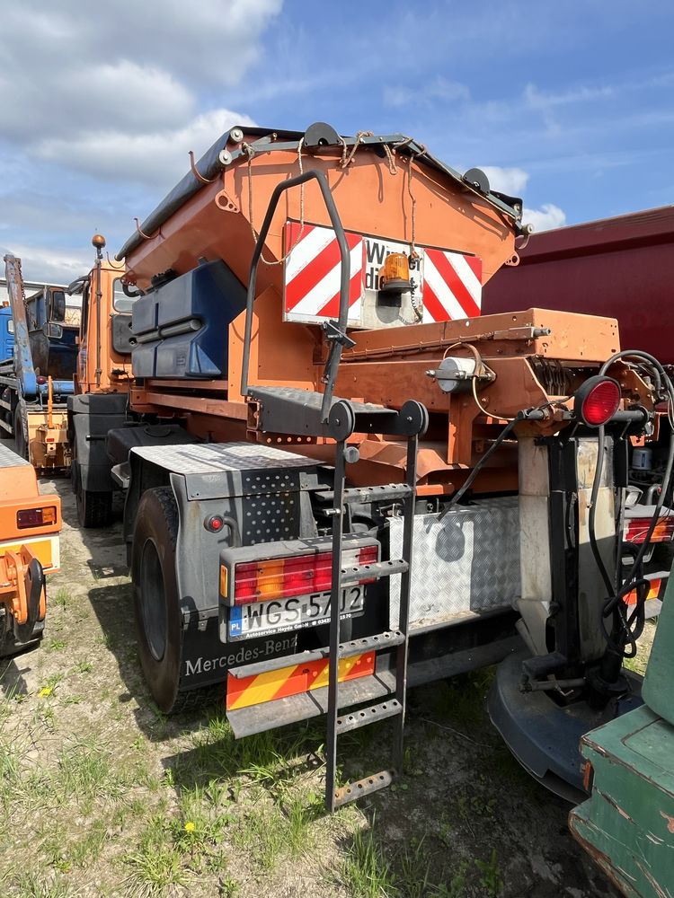 Mercedes 1317 4x4 | kiper+pługo-solarka + mobilna zamiatarka
